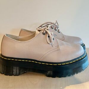 Dr. Martens 1461 Quad II platform oxford shoes in vintage taupe (pink blush)